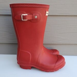 Hunter Original Kids Red Rain Boots Size 13 Waterproof